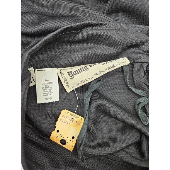 VTG New Young Innocent by Arpeja Black Pants Womens 11 Wide Leg Flare High Rise - Picture 6 of 7